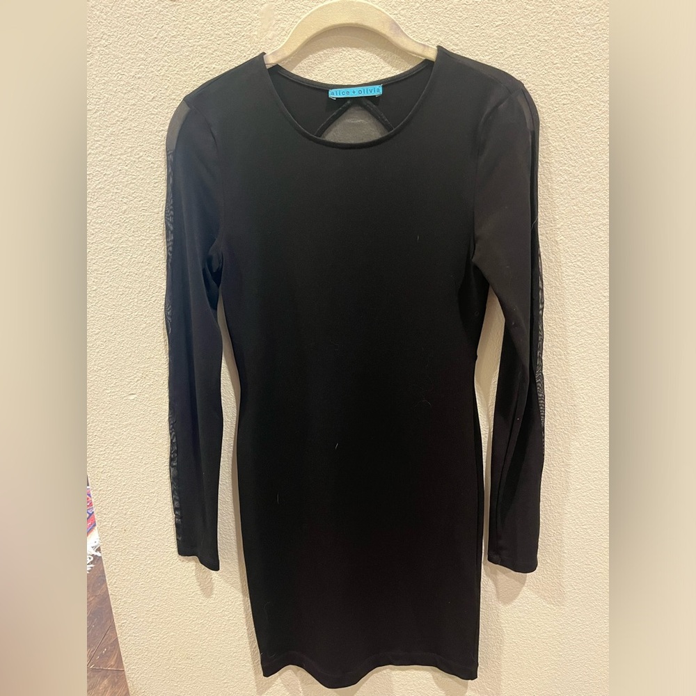 Alice Olivia knit and mesh mini dress